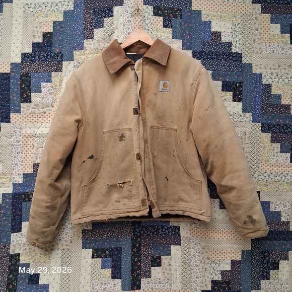 Carhartt Other - Vintage Carhartt JQ186  Arctic Quilt Lined Brown Canvas Jacket  Large Faded J02
